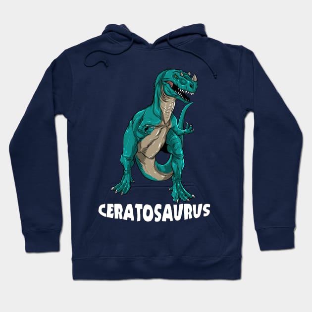 Ceratosaurus Dinosaur Design Hoodie by Terra Fossil Merch